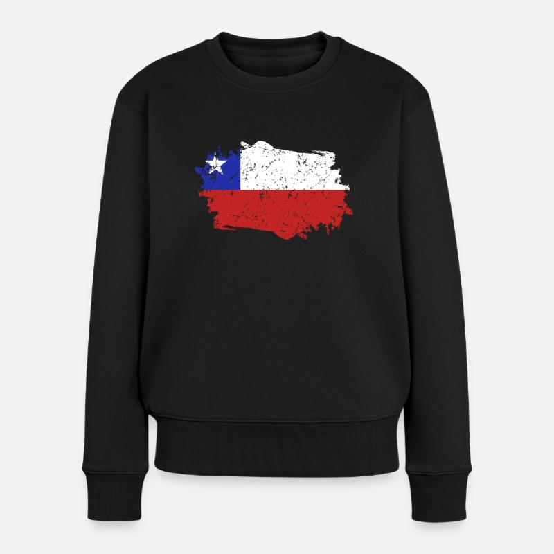 Chili Drapeau Grunge Chili Drapeau - Pull Premium bio Femme - noir