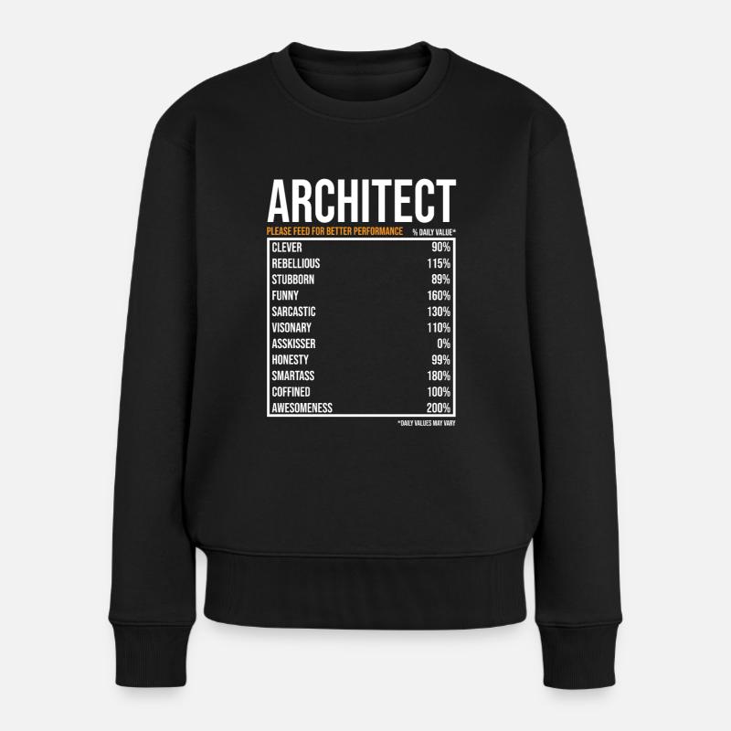 Architekt tageswerte Lustiger Architekt - Frauen Premium Bio Pullover - Schwarz