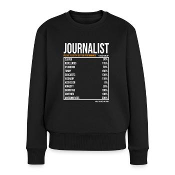 Journalist tageswerte Lustiger Journalist - Frauen Premium Bio Pullover - Schwarz - Vorne - Julia (174cm)