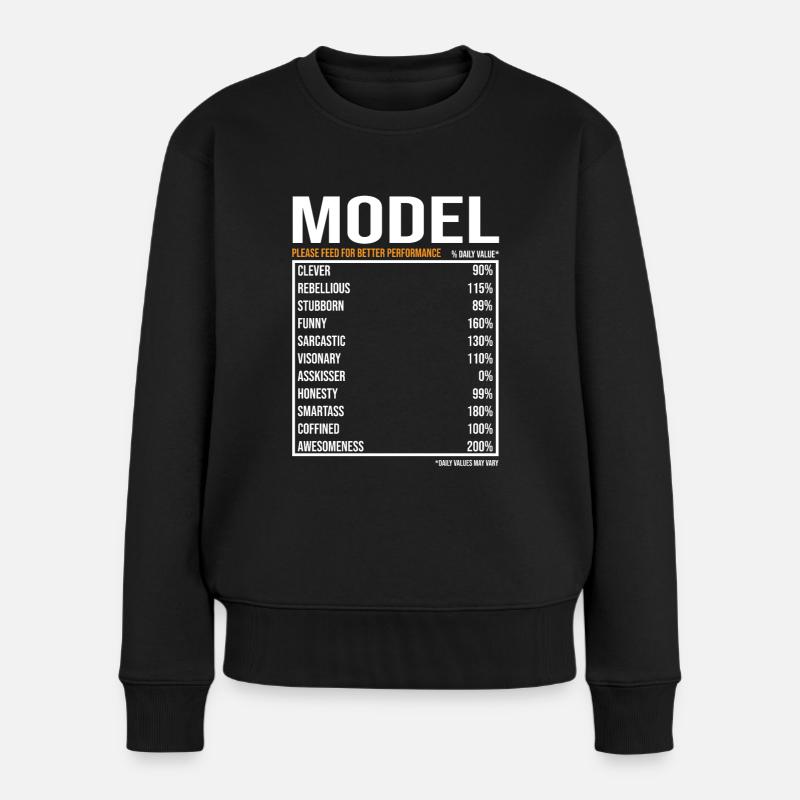 Model Job Spruch - Frauen Premium Bio Pullover - Schwarz