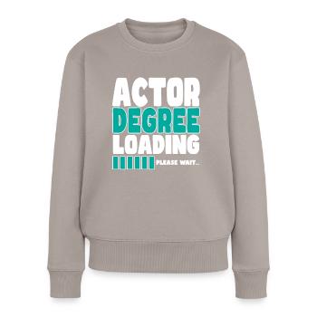 Actor invites training - Women's Premium Organic Jumper - taupe - Front - Julia (174cm)