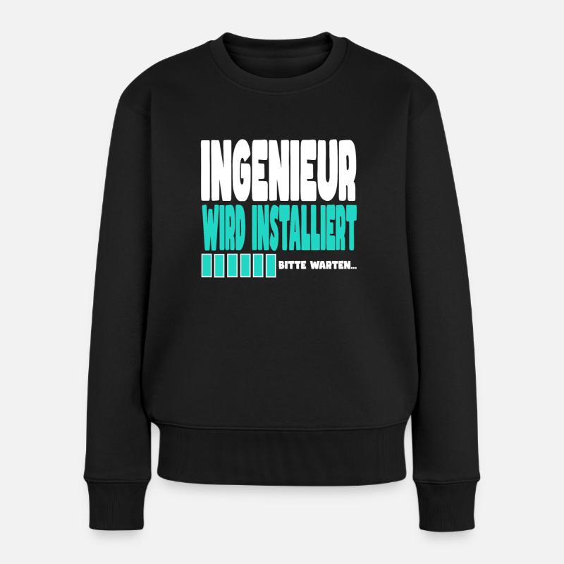 Ingenieur wird installiert - Frauen Premium Bio Pullover - Schwarz