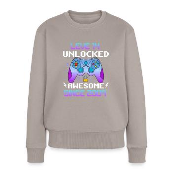Level 14 Unlocked Awesome Since 2009 Funny Gamer - Women's Premium Organic Jumper - taupe - Front - Julia (174cm)