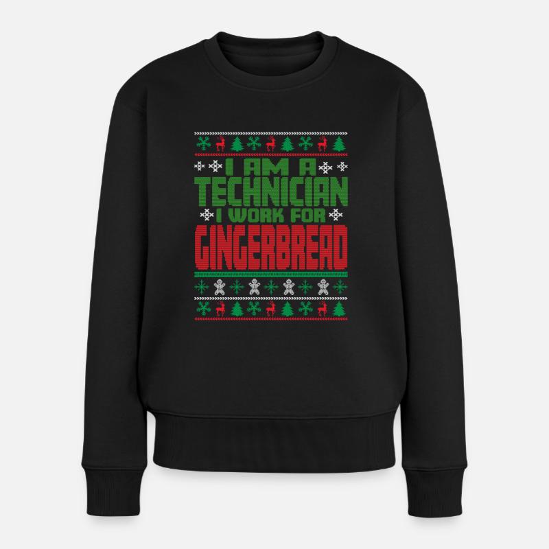 Techniker Weihnachten Spruch - Frauen Premium Bio Pullover - Schwarz