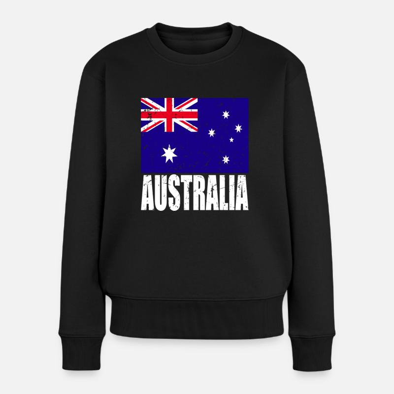 Australien Fahne - Frauen Premium Bio Pullover - Schwarz