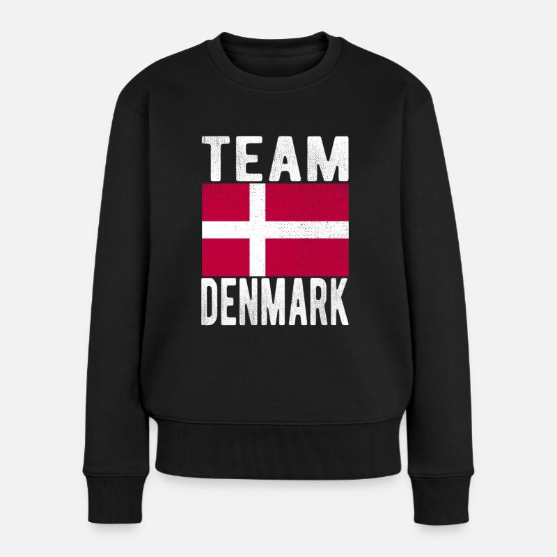 Dänemark Fahne - Frauen Premium Bio Pullover - Schwarz