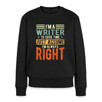 Writer - Women's Premium Organic Jumper - black - Front - Julia (174cm)