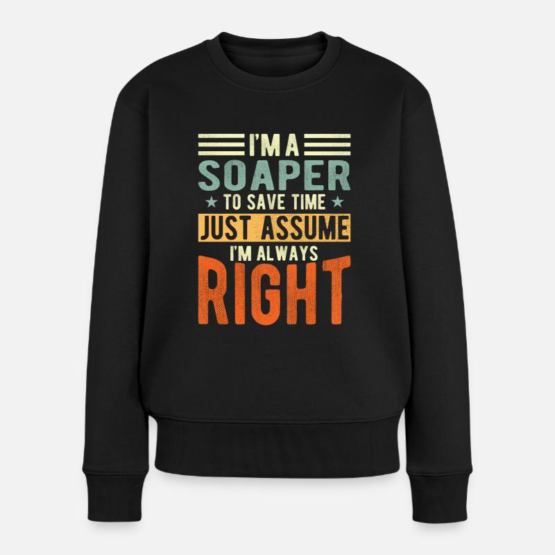 Soaper - Frauen Premium Bio Pullover - Schwarz
