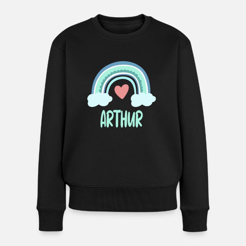 Arthur Name Regenbogen Baby - Frauen Premium Bio Pullover - Schwarz