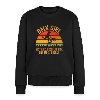 Fille de BMX comme une fille normale mais plus cool - Pull Premium bio Femme - noir - Devant - Julia (174cm)