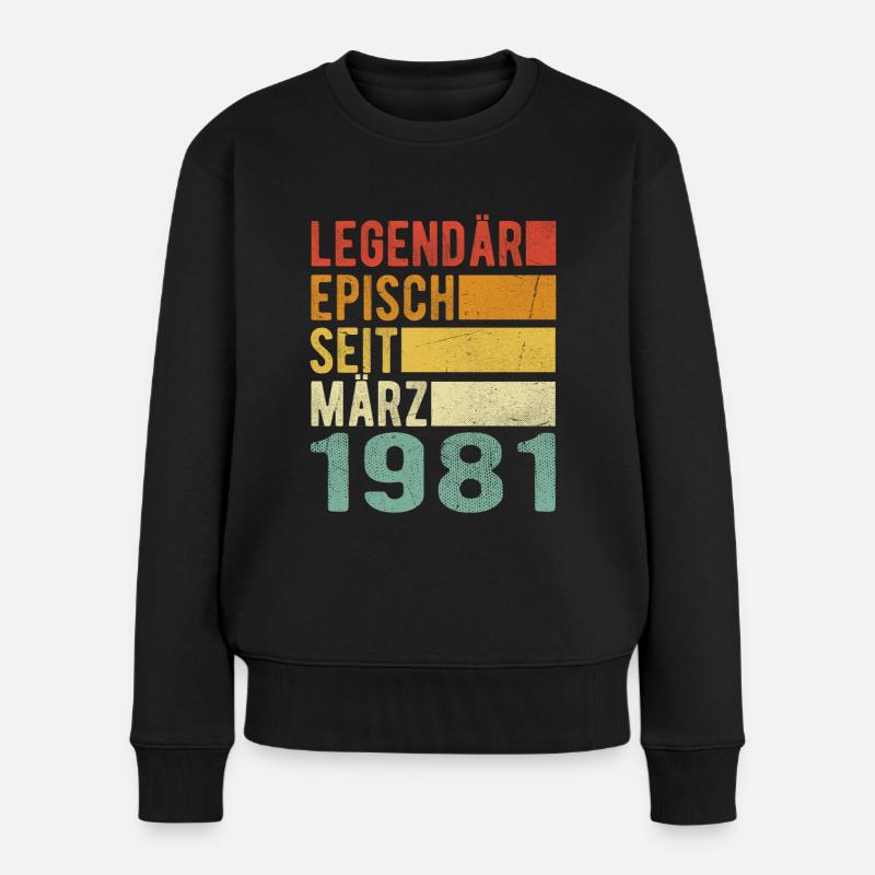 Legendär seit März 1981 - Frauen Premium Bio Pullover - Schwarz
