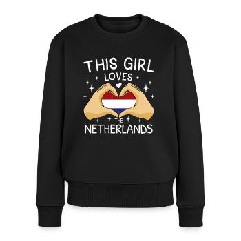 Pays-Bas Drapeau Hollande Drapeau néerlandais - Pull Premium bio Femme - noir - Devant - Julia (174cm)