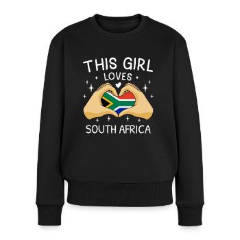 Südafrika Flagge Afrika Südafrikanische Fahne - Frauen Premium Bio Pullover - Schwarz - Vorne - Julia (174cm)