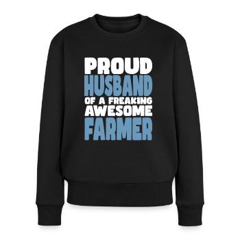 Fière épouse d’un sacré bon fermier - Pull Premium bio Femme - noir - Devant - Julia (174cm)