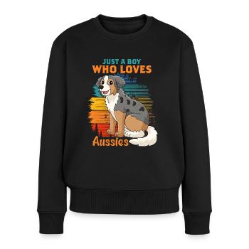 Australischer Schäferhund - Frauen Premium Bio Pullover - Schwarz - Vorne - Julia (174cm)