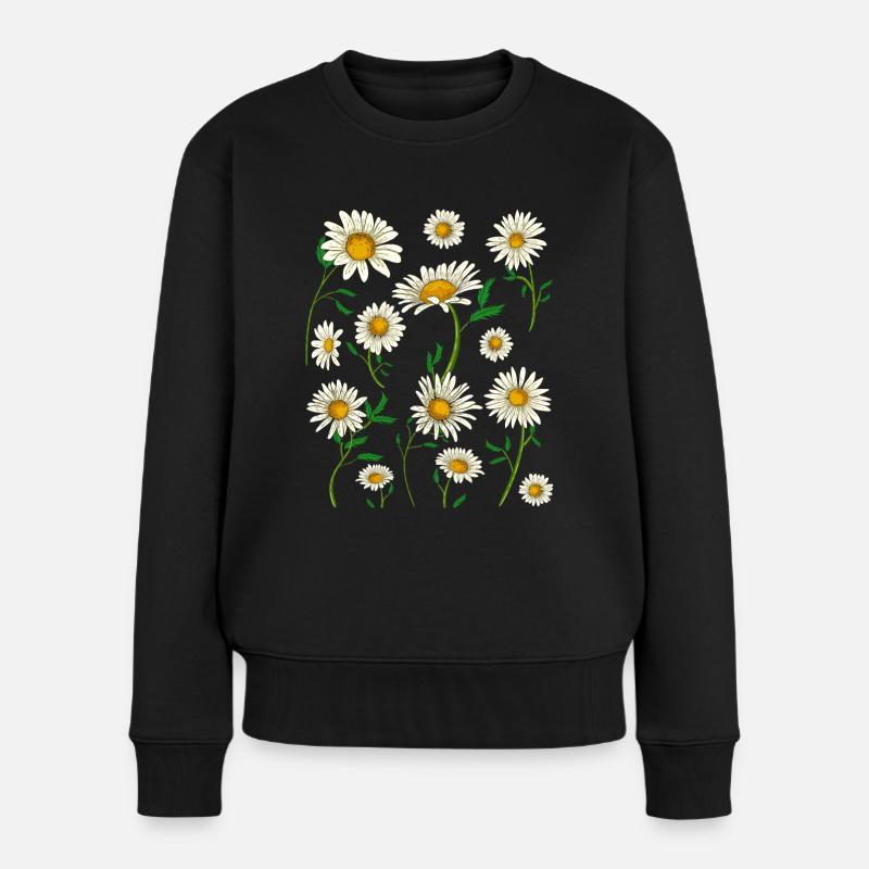 Gänseblümchen Hobbygärtner Geschenk Blumen Botanik - Frauen Premium Bio Pullover - Schwarz