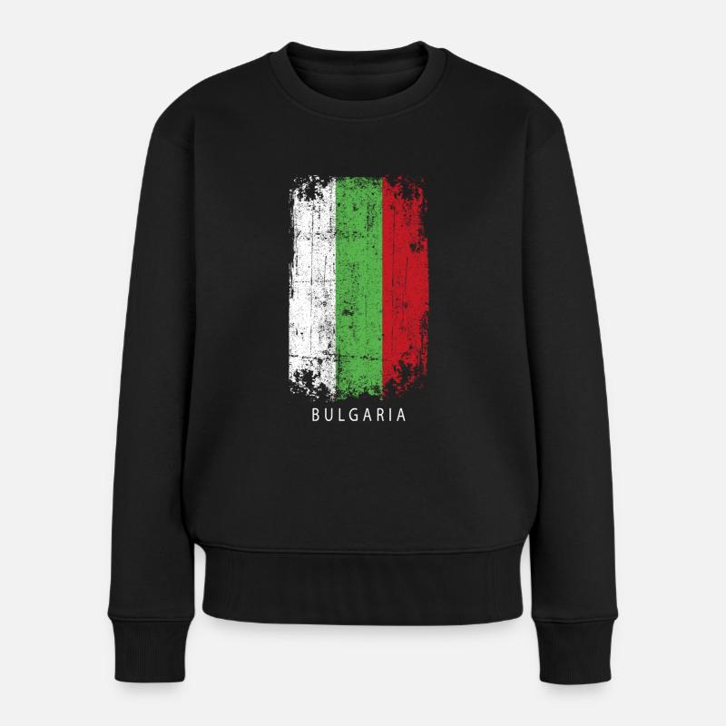Souvenir Mit Der Landflagge Von Bulgaria - Frauen Premium Bio Pullover - Schwarz