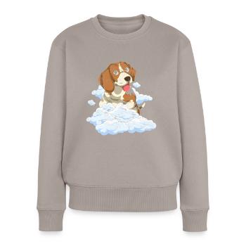 Dog Lover Clouds Chiens Cadeau Beagle - Pull Premium bio Femme - taupe - Devant - Julia (174cm)