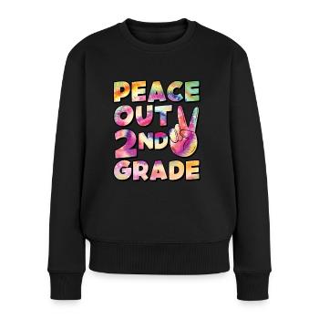 Peace Out 1. Klasse Letzter Schultag - Frauen Premium Bio Pullover - Schwarz - Vorne - Julia (174cm)