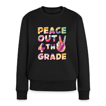 Peace Out 1. Klasse Letzter Schultag - Frauen Premium Bio Pullover - Schwarz - Vorne - Julia (174cm)