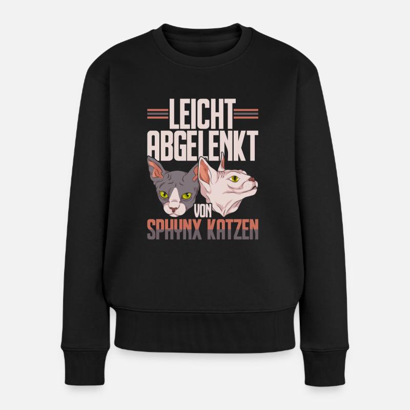 Hauskatze Okkult Katze Geschenk Sphynx Katze - Frauen Premium Bio Pullover - Schwarz