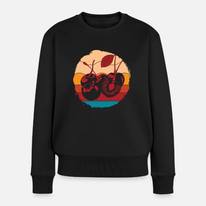 Retro Fruits d’été Cherry Lover Cadeau Cerise - Pull Premium bio Femme - noir