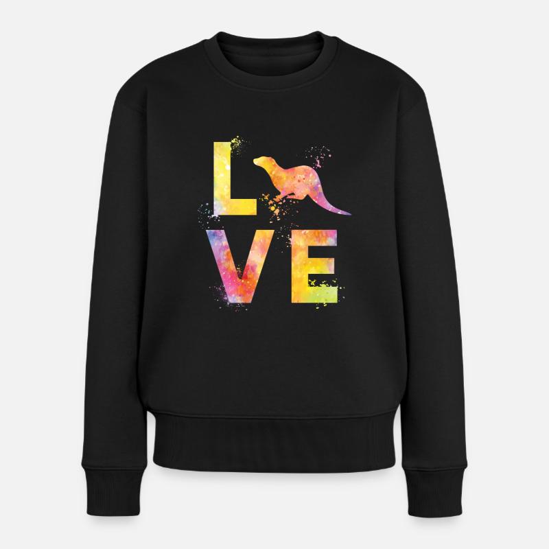 Otter Liebe - Frauen Premium Bio Pullover - Schwarz
