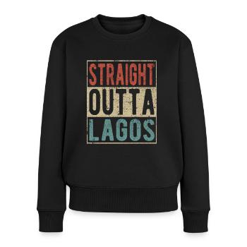Tout droit sorti de Lagos - Pull Premium bio Femme - noir - Devant - Julia (174cm)