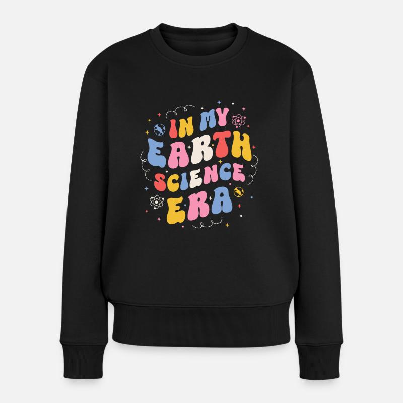 Studentin der Geowissenschaften Groovy Vintage - Frauen Premium Bio Pullover - Schwarz
