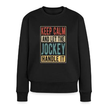 Jockey Retro Geschenk - Frauen Premium Bio Pullover - Schwarz - Vorne - Julia (174cm)