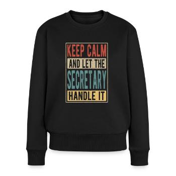 Sekretärin Retro Geschenk - Frauen Premium Bio Pullover - Schwarz - Vorne - Julia (174cm)