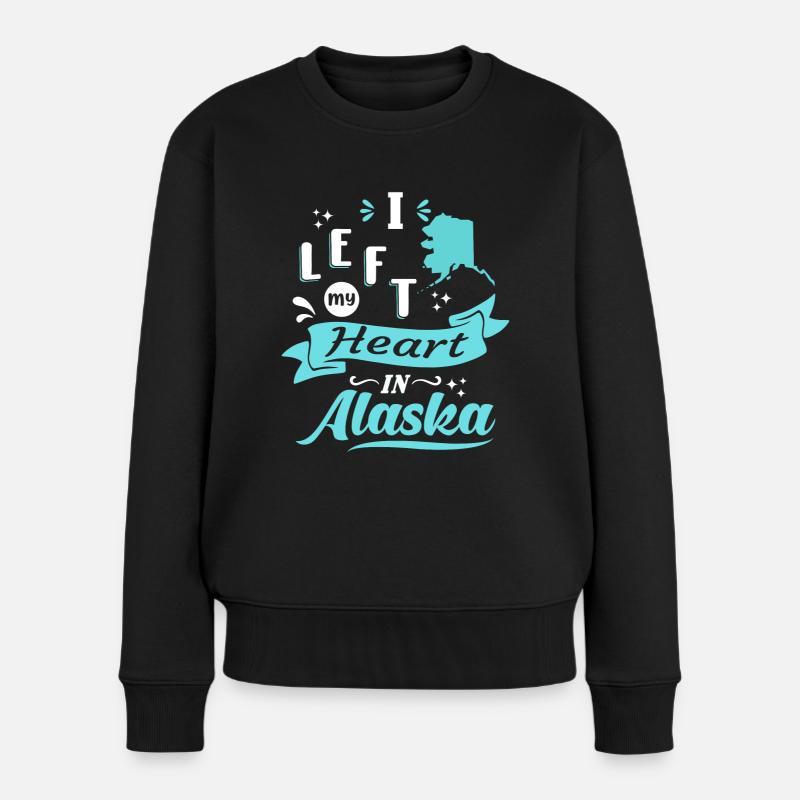 Alaska Souvenir Liebe - Frauen Premium Bio Pullover - Schwarz