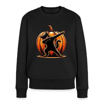 Happy Halloween, Scaredy Cat - Women's Premium Organic Jumper - black - Front - Julia (174cm)