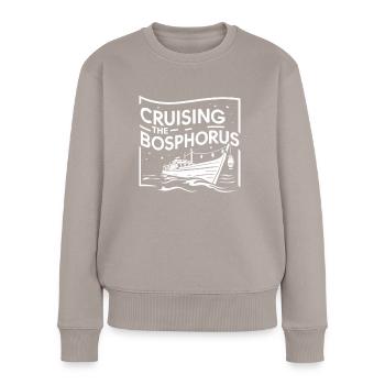 Kreuzfahrt auf dem Bosporus Souvenir - Frauen Premium Bio Pullover - Taupe - Vorne - Julia (174cm)