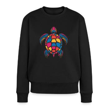 Colorful turtle artwork - Women's Premium Organic Jumper - black - Front - Julia (174cm)