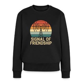 Amateurfunker Signal Of Friendship - Frauen Premium Bio Pullover - Schwarz - Vorne - Julia (174cm)