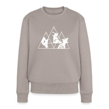 IGP Dreieck - Frauen Premium Bio Pullover - Taupe - Vorne - Julia (174cm)