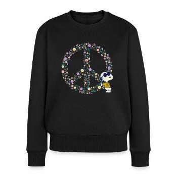 Peanuts Snoopy Peace Hippie - Pull Premium bio Femme - noir - Devant - Julia (174cm)