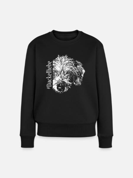 Dackelliebe - Frauen Premium Bio Pullover - Schwarz