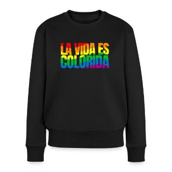 La Vida es colorida - Pull Premium bio Femme - noir - Devant - Julia (174cm)
