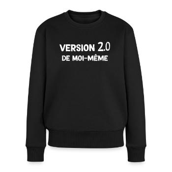 Version 2.0 De Moi-même Cadeau Femme - Pull Premium bio Femme - noir - Devant - Julia (174cm)