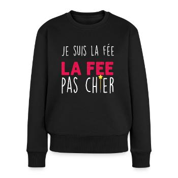 La Fée pas Chier Est Magique - Pull Premium bio Femme - noir - Devant - Julia (174cm)