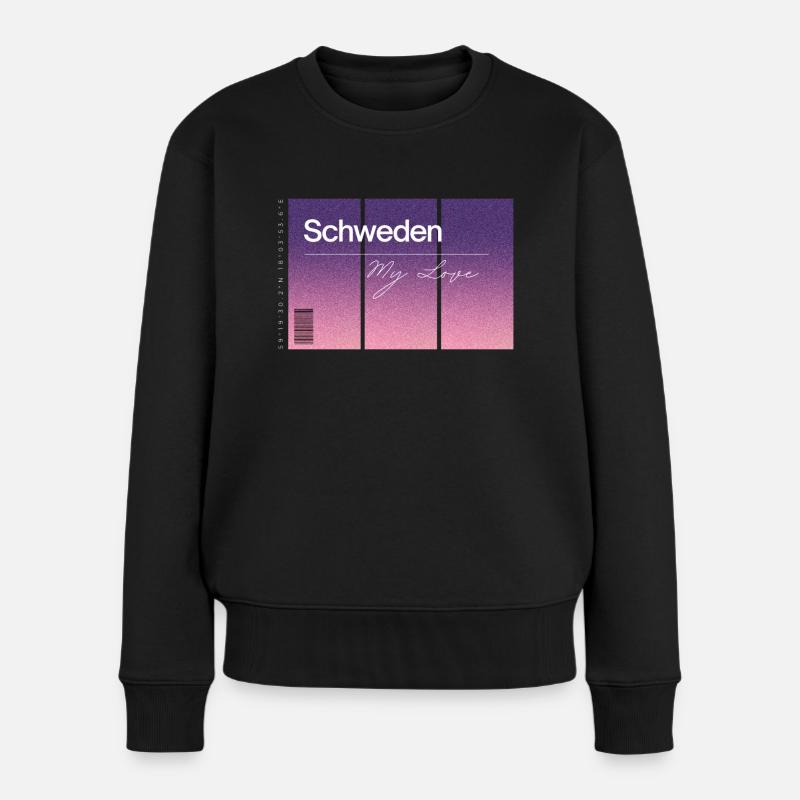 Schweden, my love. Andenken mit GPS Daten - Frauen Premium Bio Pullover - Schwarz