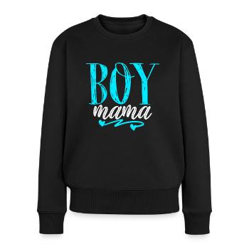 Boy Mama Vibes Wife Mom Boss one Loved mama - Frauen Premium Bio Pullover - Schwarz - Vorne - Julia (174cm)