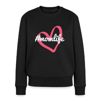 #MOMLIFE Mama Design Mutterherz Mutterlieb - Pull Premium bio Femme - noir - Devant - Julia (174cm)