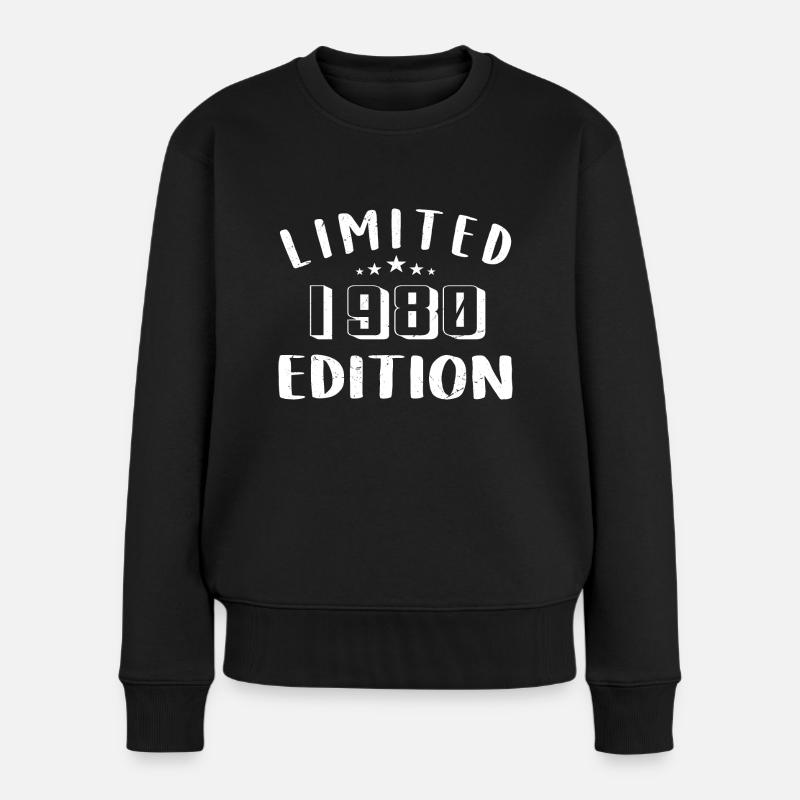 Geburtstag 1980 Limited Edition 1980 geboren sind - Frauen Premium Bio Pullover - Schwarz