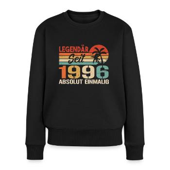 Original 1996 Jahrgang Vintage Geburtstag 1996 - Frauen Premium Bio Pullover - Schwarz - Vorne - Julia (174cm)
