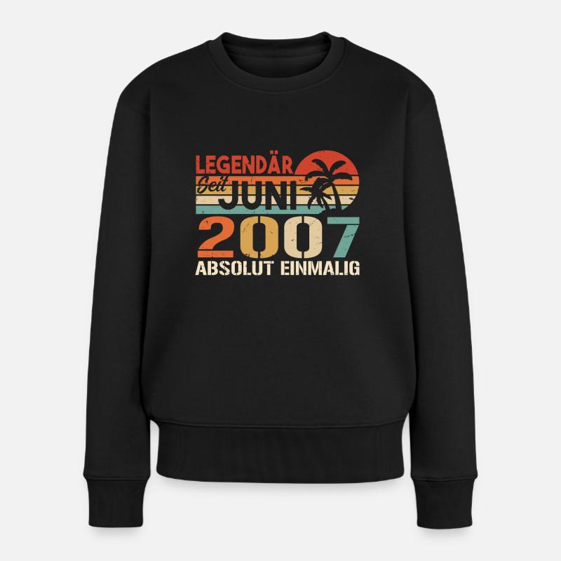 Legendär seit Juni 2007 - Geburtstag 2007 - Frauen Premium Bio Pullover - Schwarz