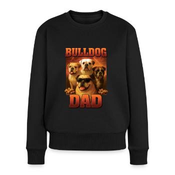 Bulldogge - Frauen Premium Bio Pullover - Schwarz - Vorne - Julia (174cm)