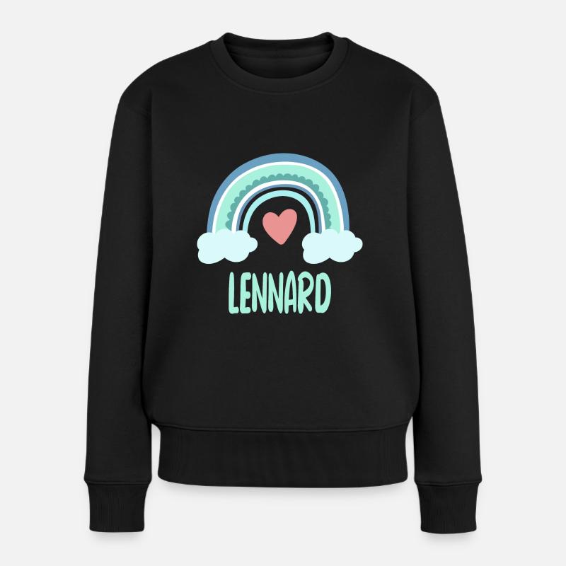 Lennard Name Regenbogen Baby - Frauen Premium Bio Pullover - Schwarz